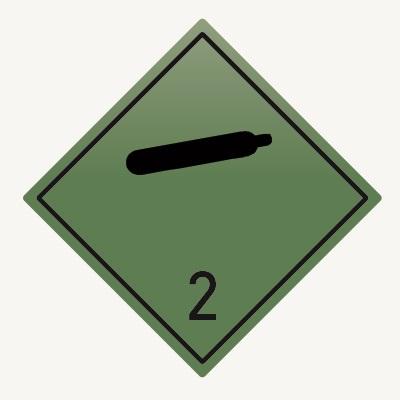 Знак наклейка для маркировки опасных грузов 2.1 "Невоспламеняющиеся, нетоксичные газы" (250x250) ГОСТ 19433-88 EKF PROxima