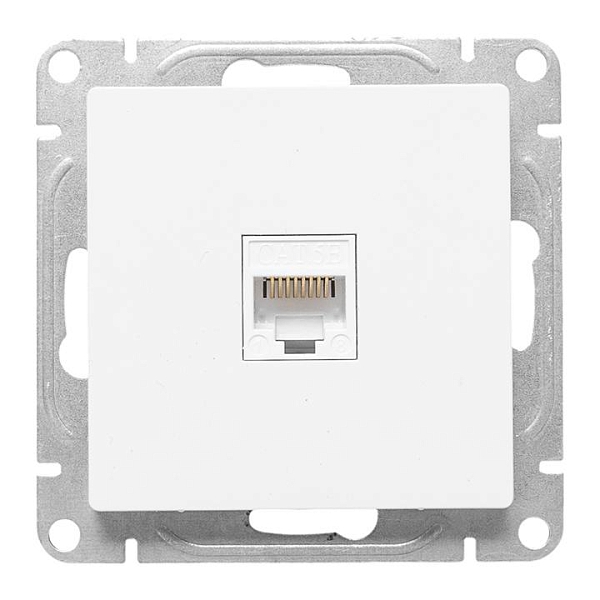 Механизм розетки RJ45 (cat5), белый Эпика EKF