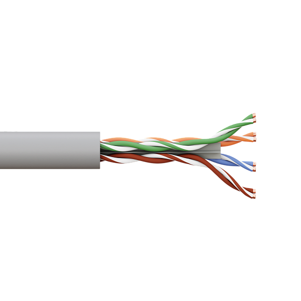 Кабель витая пара TERACOM PRO Cat.6 U/UTP 4 пары solid 23AWG оболочка LSZH нг(А)-HF цвет серый (упак. 305м)