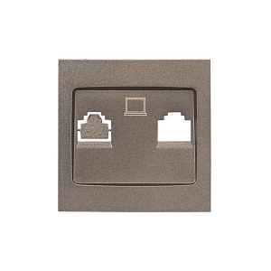 Валенсия лицевая панель розетки RJ-45 1-местная графит EKF