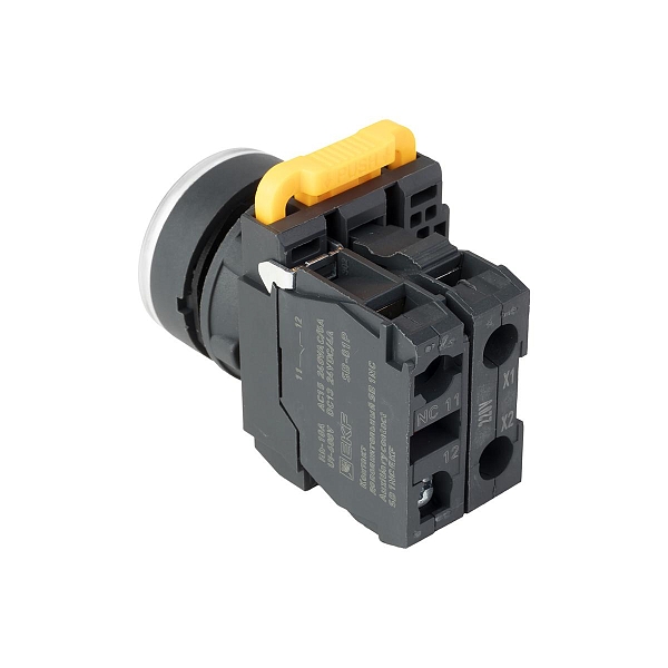 Кнопка SB-27 плоская без фиксации c подсветкой 220V AC 1NC белая IP65 EKF