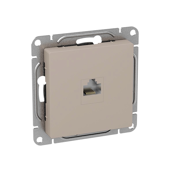 Механизм розетки RJ45 (cat6), кремовый Эпика EKF