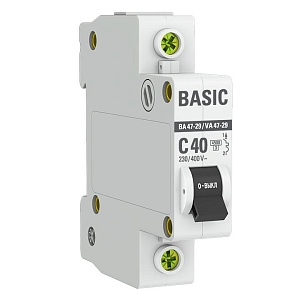 Автоматический выключатель ВА 47-29 1P 40А (C) 4,5кА BASIC