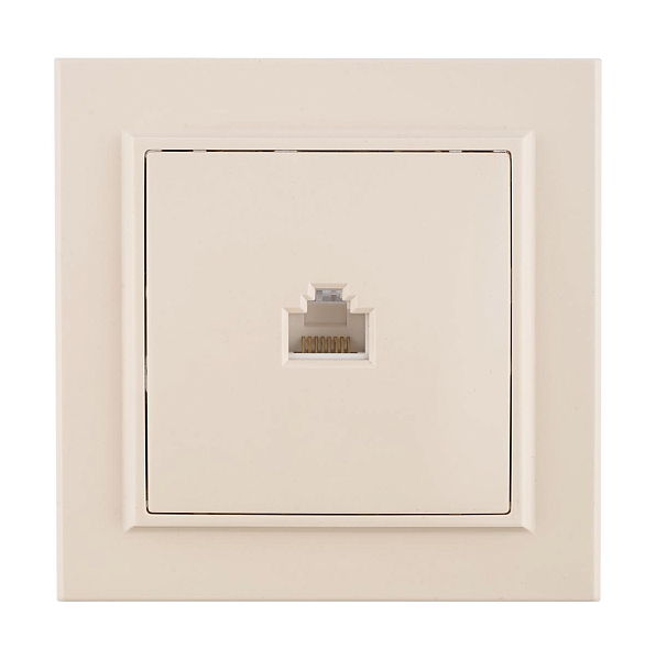 Розетка RJ-45 1-мест. СП бежевый Минск EKF
