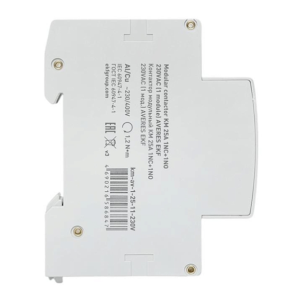 Контактор модульный КМ 25А 1NO+1NC 230В АС (1 мод.) AVERES EKF