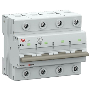 Выключатель автоматический AV-125 4P 63A (D) 10kA EKF AVERES