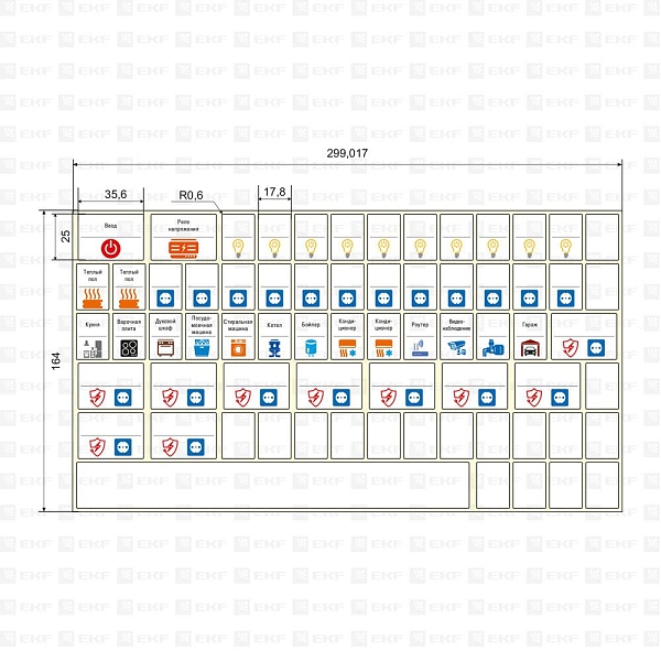 Комплект модульных наклеек большой (164x299) EKF PROxima