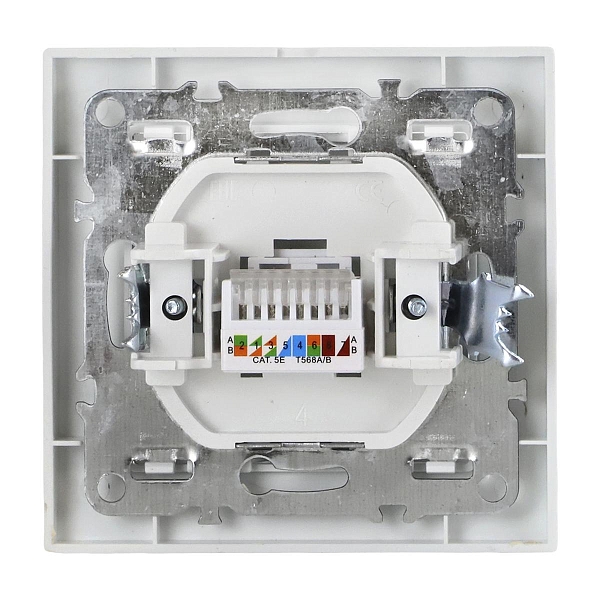 Минск Розетка RJ-45 1-местная СП белая EKF