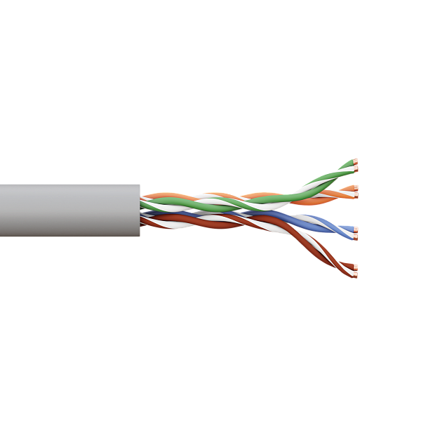 Кабель витая пара TERACOM PRO Cat.5E U/UTP 4 пары solid 24AWG оболочка LSZH нг(А)-HF цвет серый (упак. 305м)