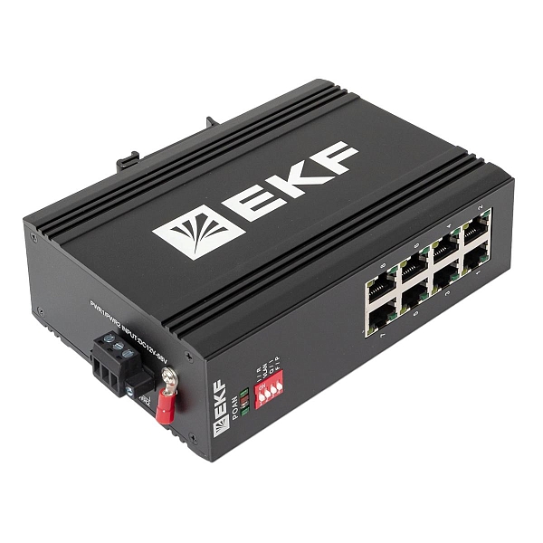 Промышленный неуправляемый коммутатор U-8GT, 8 портов 10/100/1000Base-T(X) RJ45, монтаж на динрейку TSX EKF