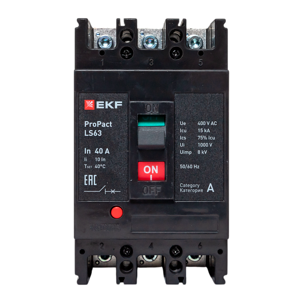 Выключатель автоматический в литом корпусе ProPact LS63 40А 3P 15кА EKF