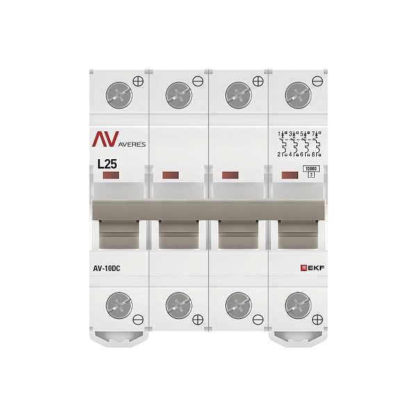 Выключатель автоматический AV-10 DC 4P 25A (L) 10kA EKF AVERES