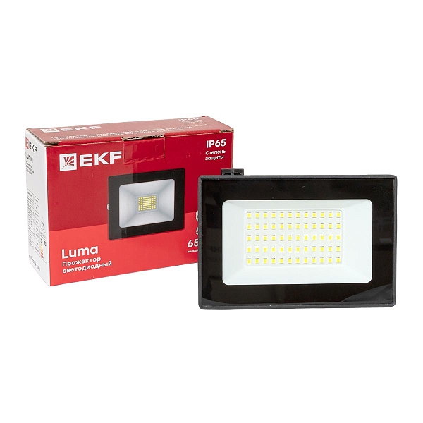 Прожектор светодиодный СДО-3004 50Вт 6500К IP65 LUMA EKF