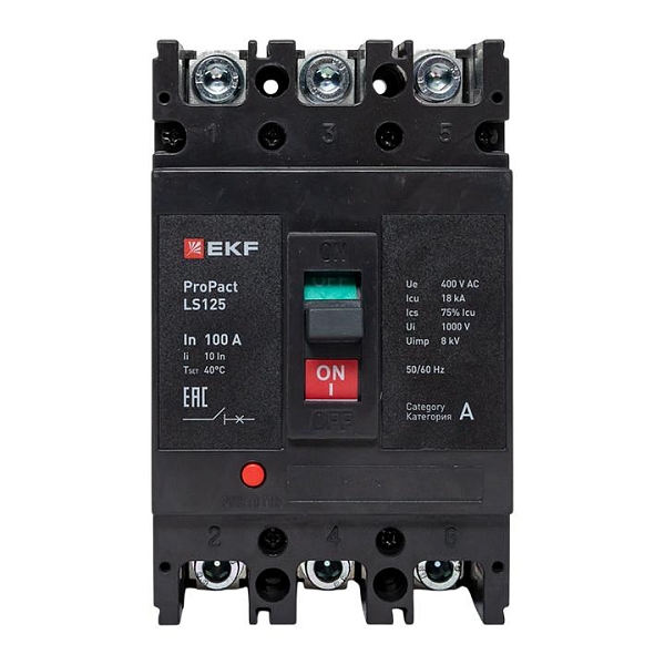 Выключатель автоматический в литом корпусе ProPact LS125 100А 3P 18кА EKF