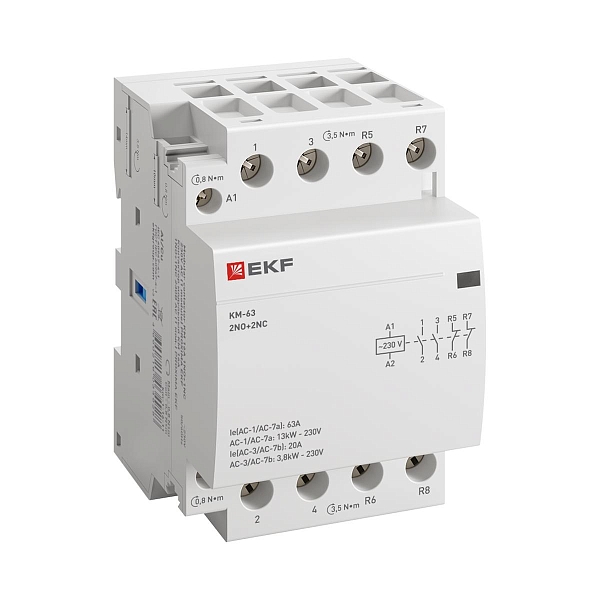 Контактор модульный КМ 63А 2NO+2NC 230В АС (3 мод.) PROXIMA EKF