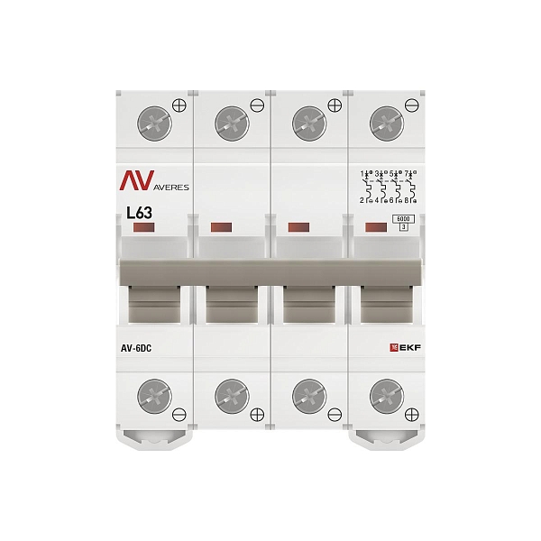 Выключатель автоматический AV-6 DC 4P 63A (L) 6kA EKF AVERES