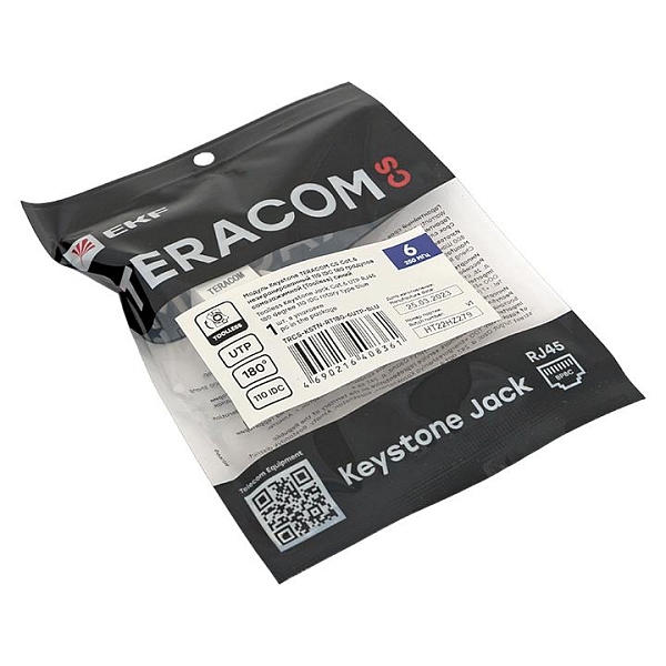 Модуль Keystone TERACOM CS Cat.6 неэкранированный 110 IDC 180 градусов самозажимной (Toolless) синий