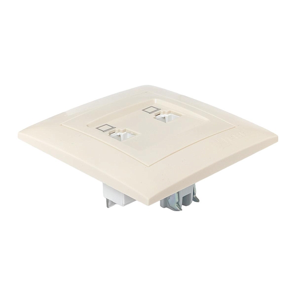 Валенсия розетка компьютерная RJ-45 2-местная кремовая EKF