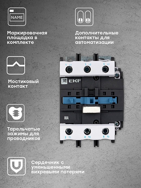 Пускатель электромагнитный серии ПМЛ-4160ДМ 80А 400В EKF Basic