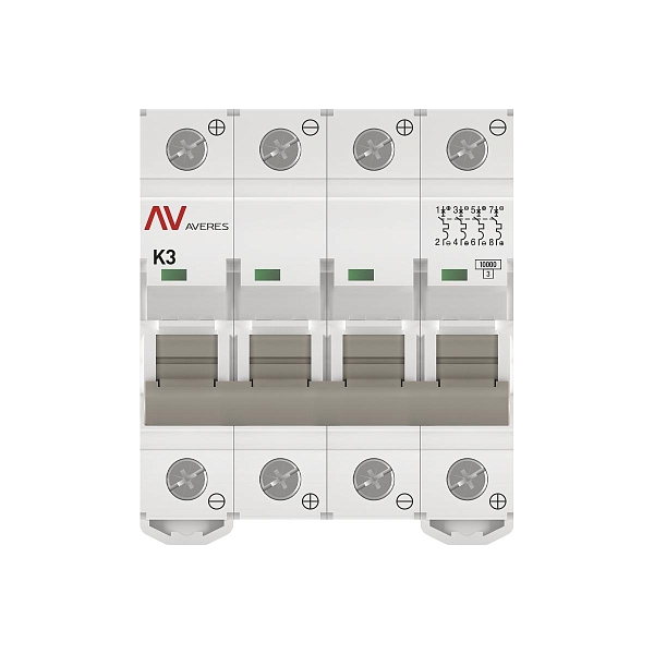 Выключатель автоматический AV-10 DC 4P 3A (K) 10kA EKF AVERES