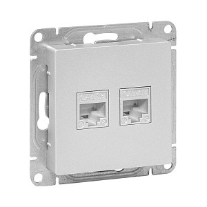 Механизм розетки RJ45 - 2шт, (cat5), алюминий Эпика EKF