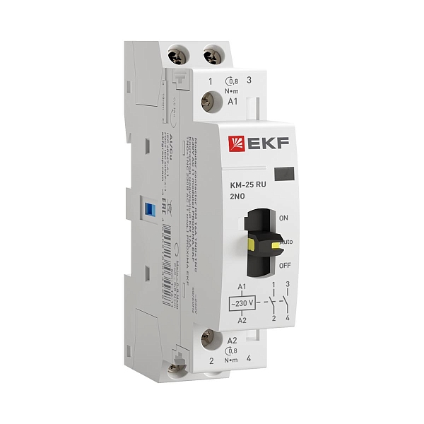 Контактор модульный КМ РУ 25А 2NO 230В АС (1 мод.) PROXIMA EKF