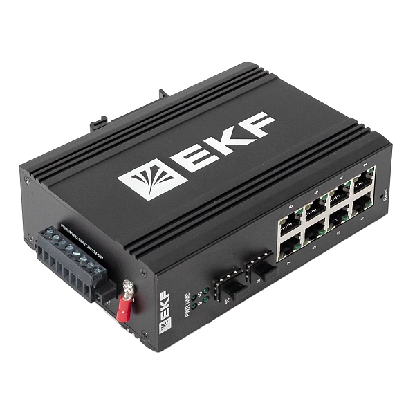 Промышленный управляемый коммутатор уровня L2 TSX-ML2-2GX/SFP-8GT, 2 порта 1000Base-X SFP, 8 портов 10/100/1000Base-T(X) RJ45, монтаж на динрейку TSX EKF