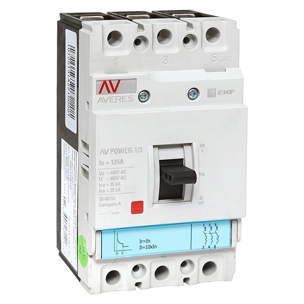 Выключатель автоматический в литом корпусе AV-POWER-1/3 125А 35кА TR EKF