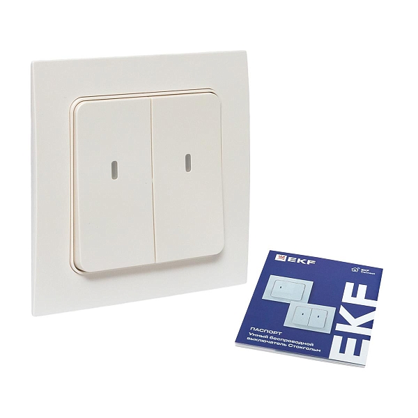 Умный выключатель Стокгольм 2-кл. белый Zigbee EKF Сonnect