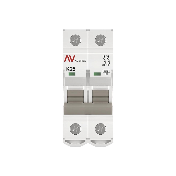 Выключатель автоматический AV-6 2P 25A (K) 6kA EKF AVERES