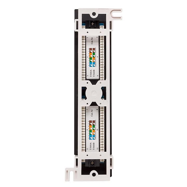 Патч-панель настенная TERACOM PRO Cat.5E неэкранированная UTP 12 портов RJ-45 Dual IDC