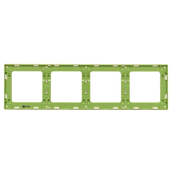 Стокгольм Рамка 4-местная белая с линией цвета зеленый EKF
