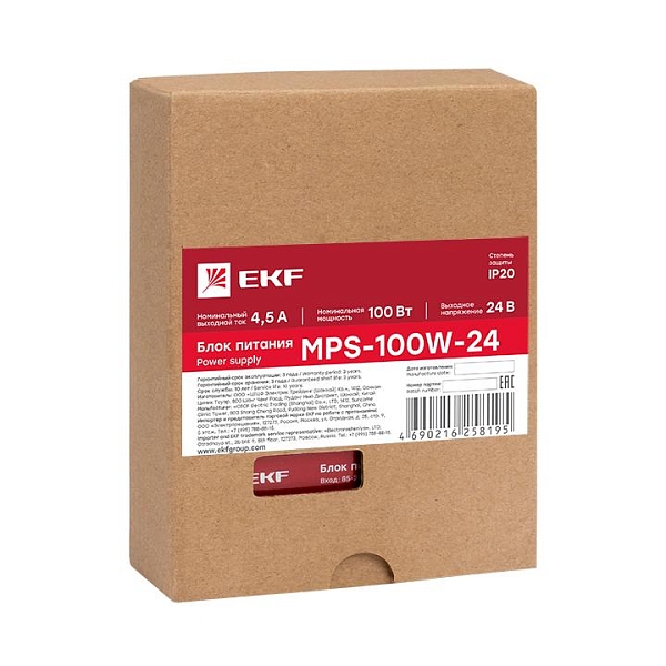 Блок питания 24В MPS-100W-24 EKF Proxima