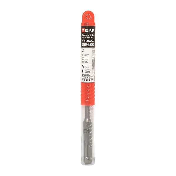 Бур по бетону SDS-plus 6x160 мм (4 резца) EKF Professional