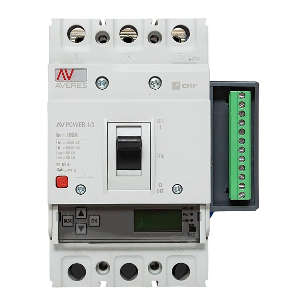 Выключатель автоматический в литом корпусе AV-POWER-1/3 160А 50кА ETU6.2 EKF