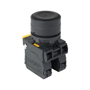 Кнопка SB-31 плоская с фиксацией 1NO+1NС черная IP65 EKF