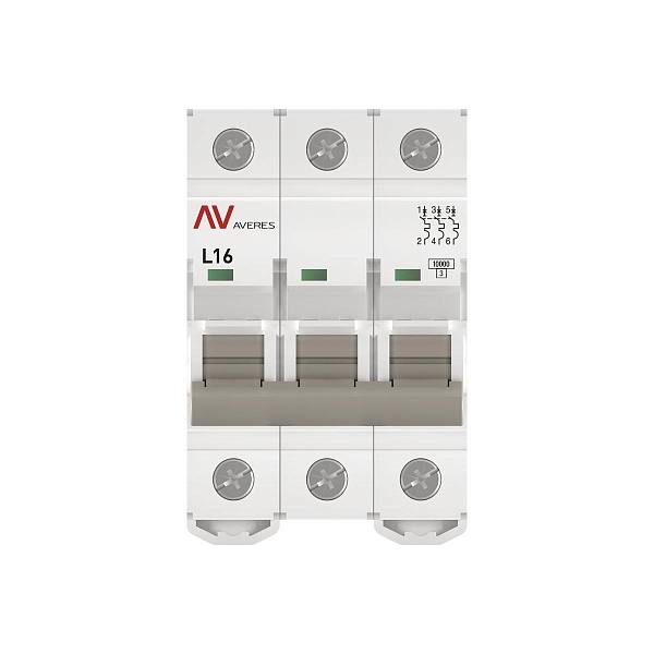 Выключатель автоматический AV-10 3P 16A (L) 10kA EKF AVERES