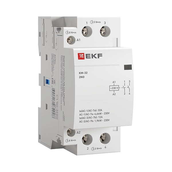 Контактор модульный КМ 32А 2NO 230В АС (2 мод.) PROXIMA EKF