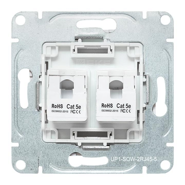 Механизм розетки RJ45 - 2шт, (cat5), белый Эпика EKF