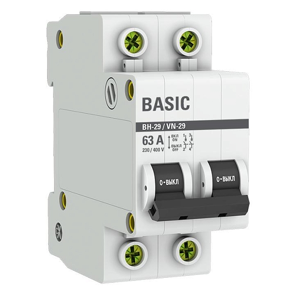 Выключатель нагрузки ВН-29 2P 63А BASIC