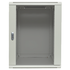 Шкаф настенный 19" TERACOM PRO 12U 600x450 мм дверь стеклянная с замком-ручкой серый