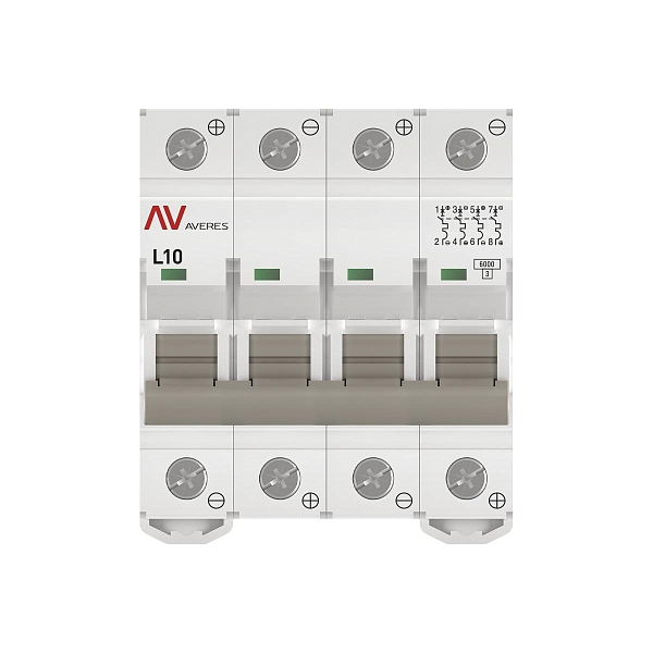 Выключатель автоматический AV-6 DC 4P 10A (L) 6kA EKF AVERES
