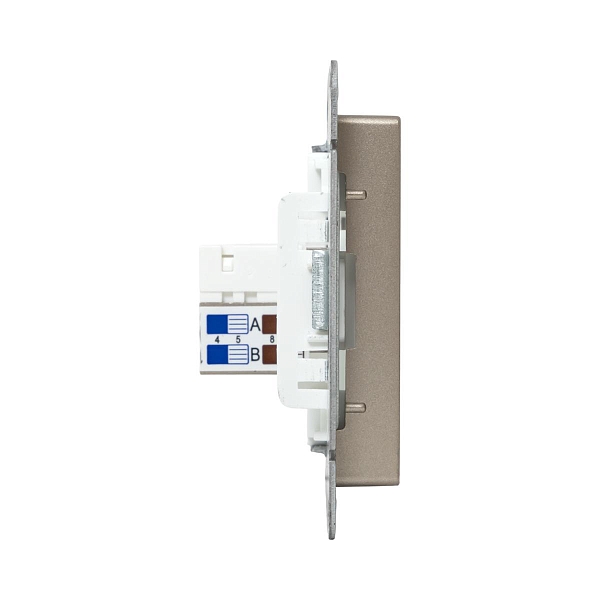 Механизм розетки RJ45 (cat5), шампань Эпика EKF
