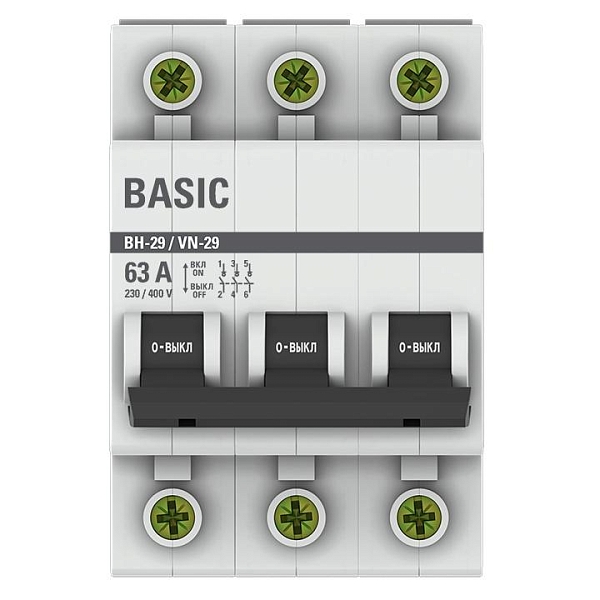 Выключатель нагрузки ВН-29 3P 63А BASIC