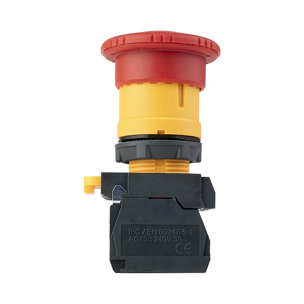 Кнопка SB-81 грибовидная поворотная 2NC красная IP65