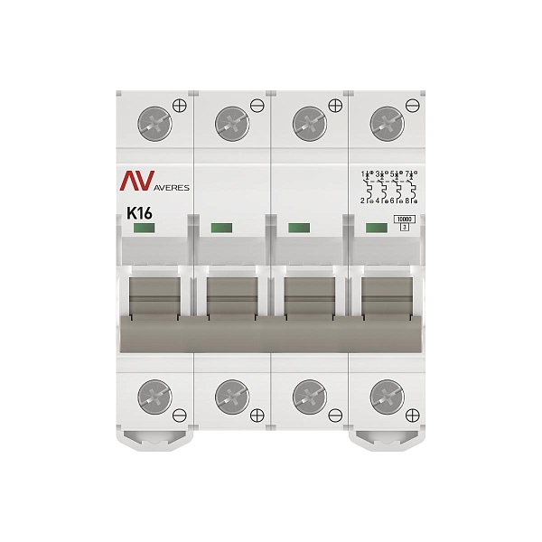 Выключатель автоматический AV-10 DC 4P 16A (K) 10kA EKF AVERES