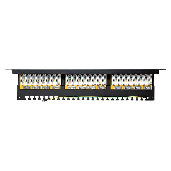 Патч-панель TERACOM CS 19'' Cat.6 1U полный экран STP 24 порта RJ-45 Dual IDC с органайзером