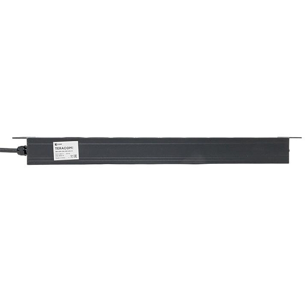 Блок розеток PDU TERACOM PRO 19" 1U 10А/250В 9 розеток Schuko шнур питания длиной 2 метра сечение 3x1,5 мм2 вилка C14 корпус алюминий черный