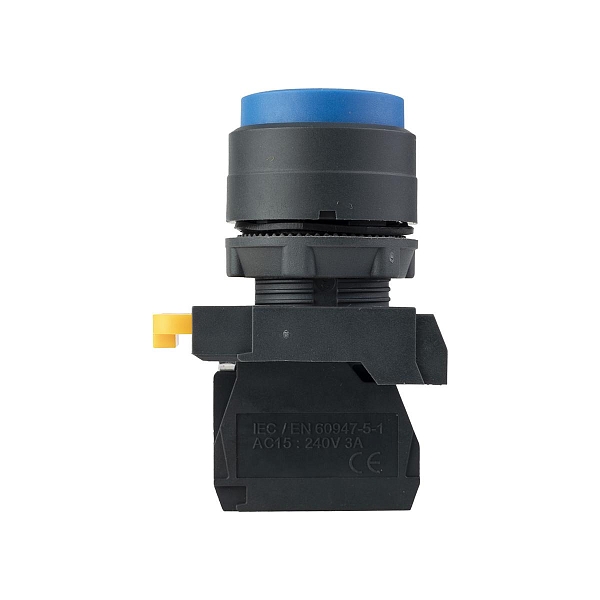 Кнопка выпирающая SB-35 с фиксацией 1NC синяя IP65 EKF