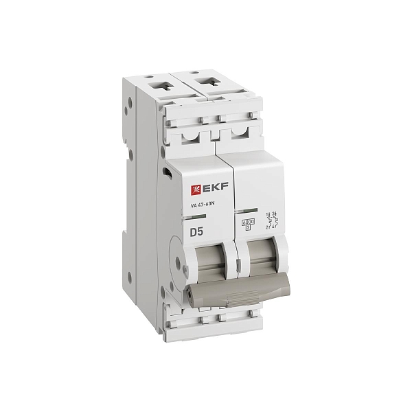 Автоматический выключатель ВА 47-63N 2P 5А (D) 6кА PROXIMA EKF